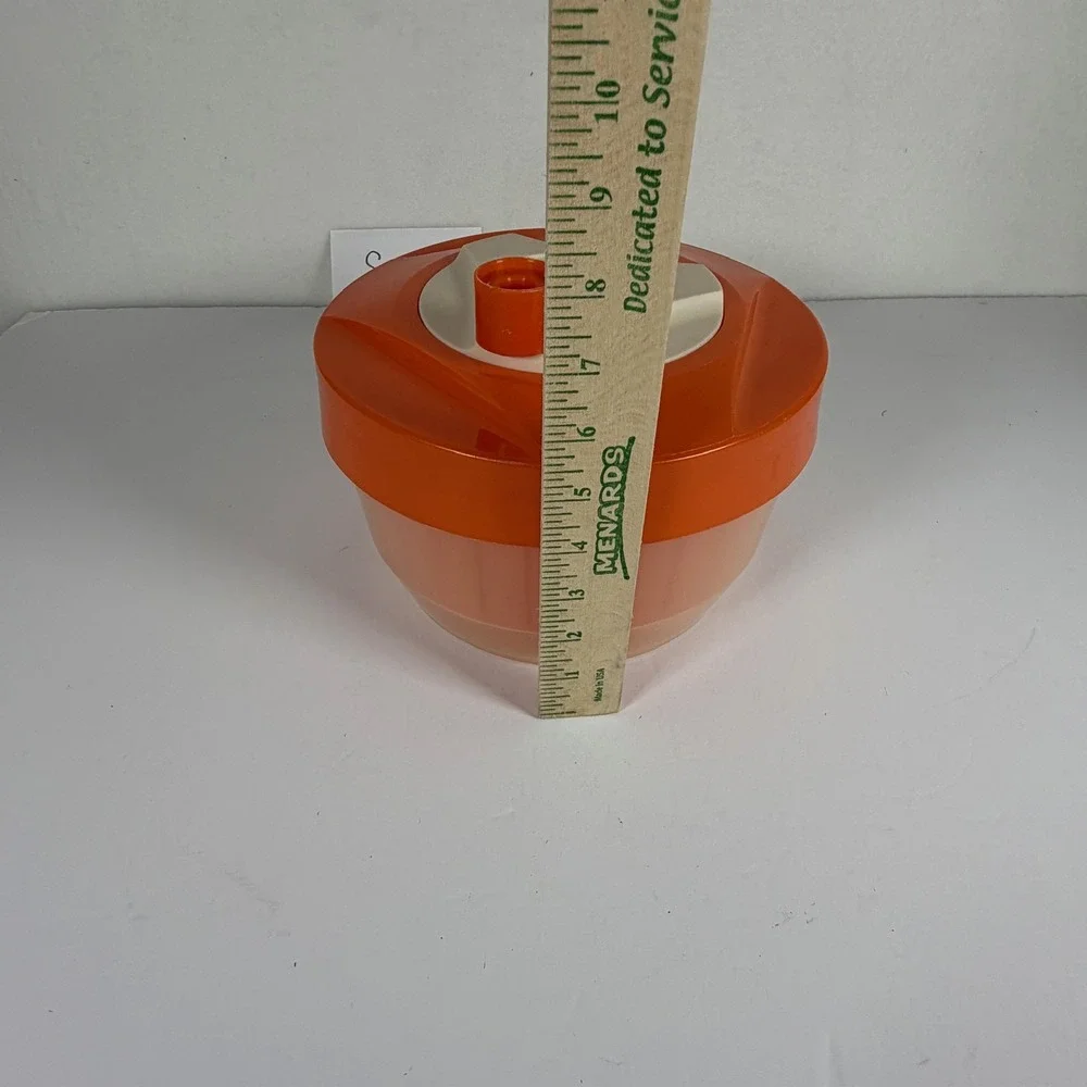 Vintage Triumph Salad Spinner Orange Cream Kitchen Tool S-3